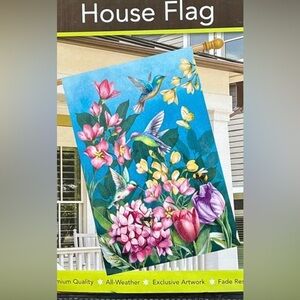 Briarwood Lane Springtime Hummingbird house flag 28 x40 all weather fade resist